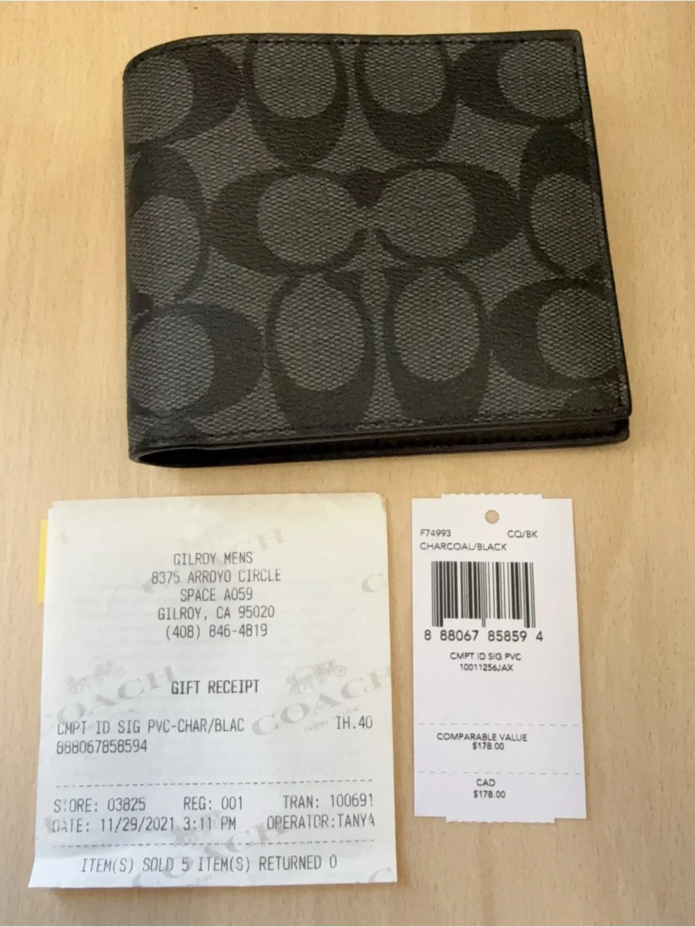 (NWT) Coach 3-In-1 Wallet In Signature Canvas F74993